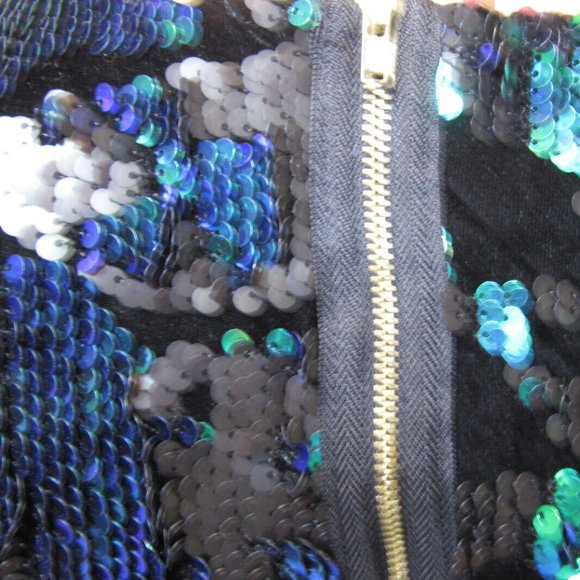 Green Sequin Mini Dress TopShop Color change Sexy Cocktail Party UK 8= US Size 4 - Picture 6 of 10